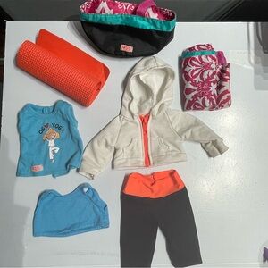 18” Inches for an American Girl Doll Size Yoga Set and Sleeping bag